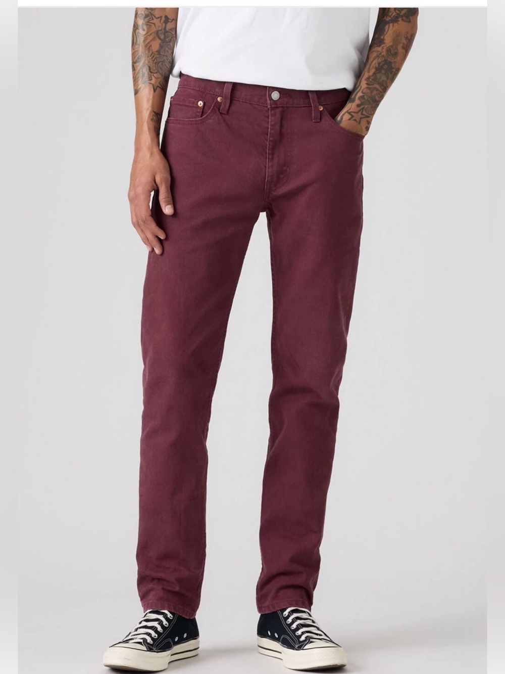 Levi’s 511 Jeans in Burgundy Commuter Jeans 36/32 NWT Slim Fit New old stock
